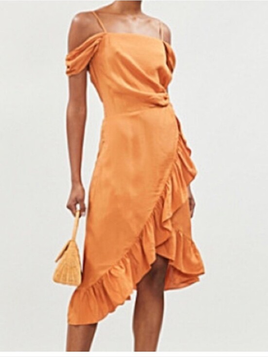 Maje Dresses & Skirts - Price Firm 🍓 Maje Orange Ruffle Dress